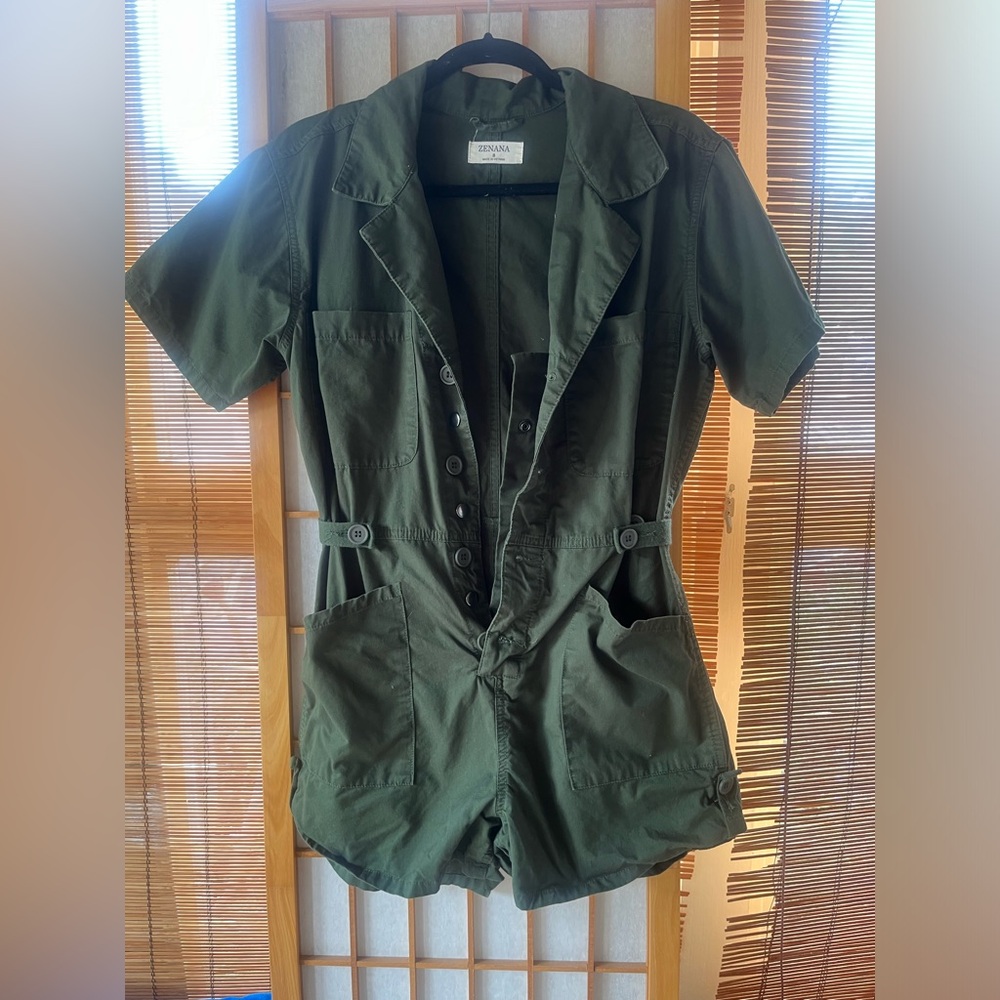 Forest green romper size small